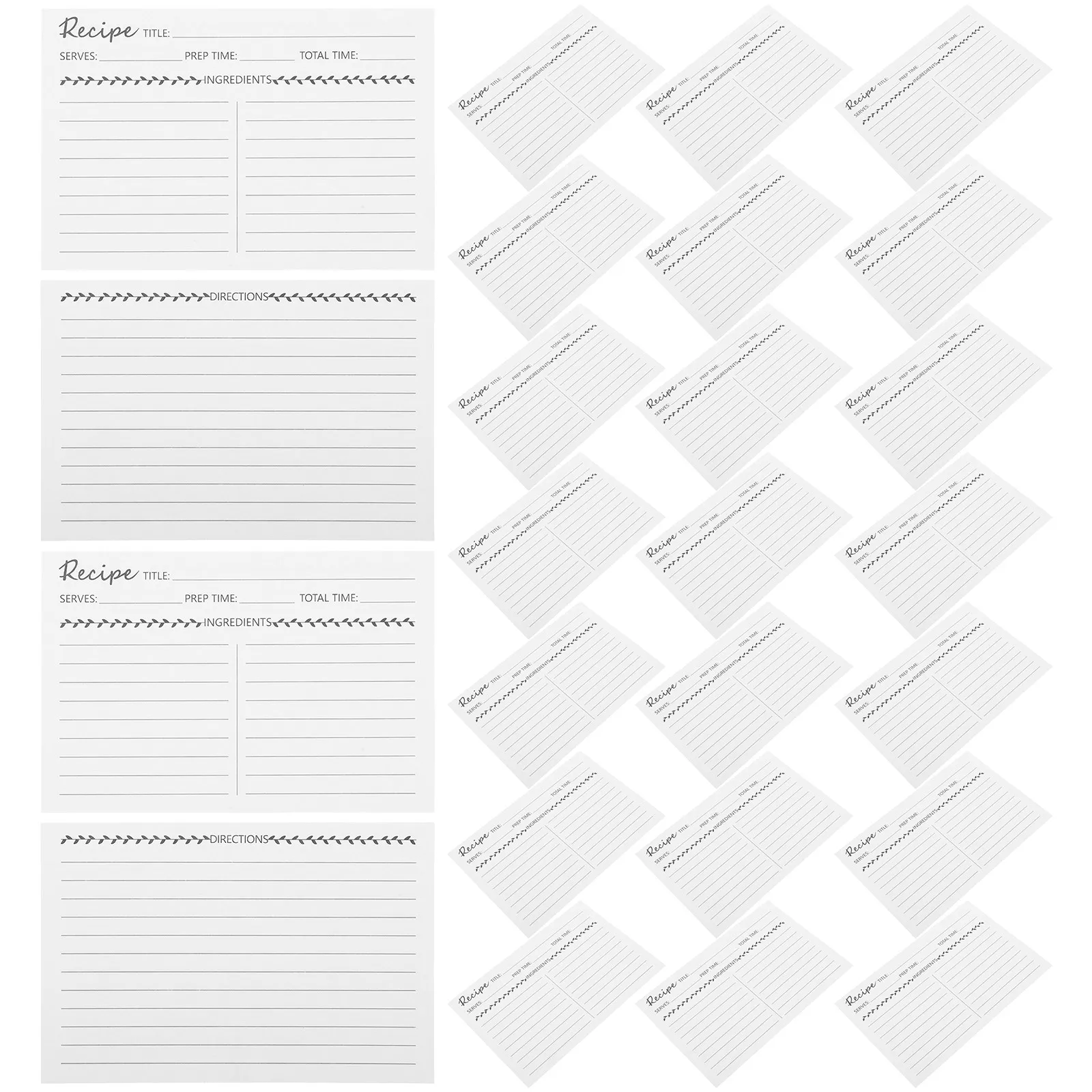 50Pcs Blank Kraft Recipe Cards 4x6 Inch Thick Cardstock Vintage Writable Kitchen Food Cards for Family Cooking Meal Planning