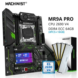 MACHINIST X99 Motherboard Combo Kit Xeon E5 2690 V4 CPU LGA 2011-3 Processor 64GB DDR4 RAM Memory NVME M.2 WIFI USB 3.0 MR9A PRO