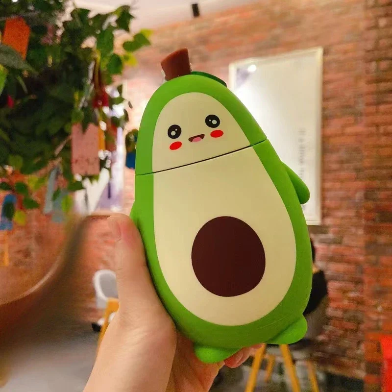 

Cute Avocado Water Bottle Double-layer Heat-resistant Glass Cup With Lifting Rope Portable Tea Cup Children's Student Gift Mug
