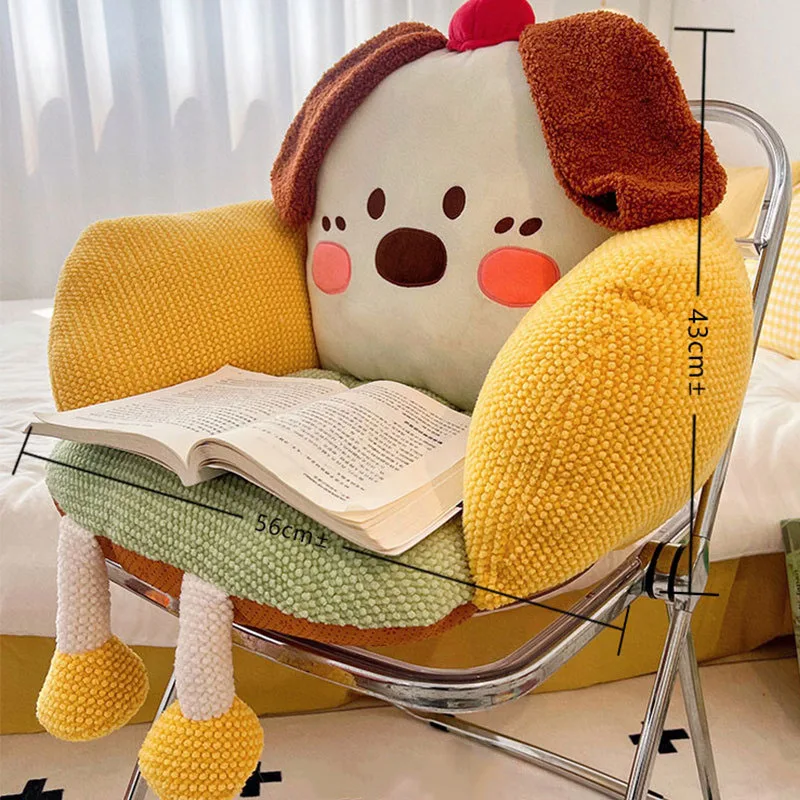 Cartoon Puppy Thick Chair Cushion for Office Cattail Hassock Small Sofa for Living Room Home Super Soft Seat Pad for Hip Support