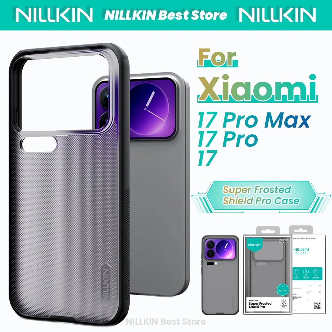 

Чехол Nillkin для Xiaomi 17 Pro Max/17 Pro/17, чехол из ТПУ + ПК, четырехугольная подушка безопасности, прозрачная черная задняя крышка с защитой от отпечатков пальцев