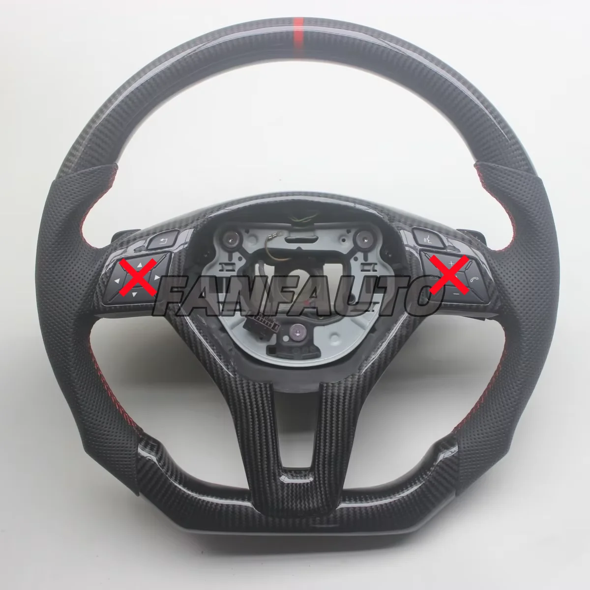

Replacement Real Carbon Fiber Steering Wheel with Leather for Benz W176 W204 W207 S204 W212 W218 C63 C E GLK CLASS