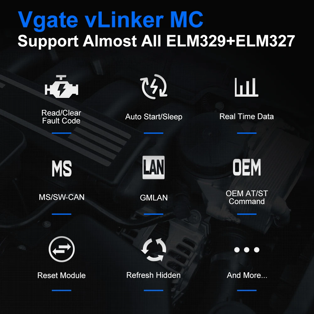 Vgate vLinker MC+ ELM 327 V2.2 Bluetooth 4.0 OBDII Car Scanner Wifi Auto Diagnostic Tool ELM327 OBD 2 ODB2 Bimmercode PK V1 5