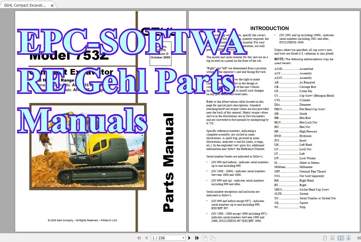

EPC-SOFTWARE Gehl Parts Manuals