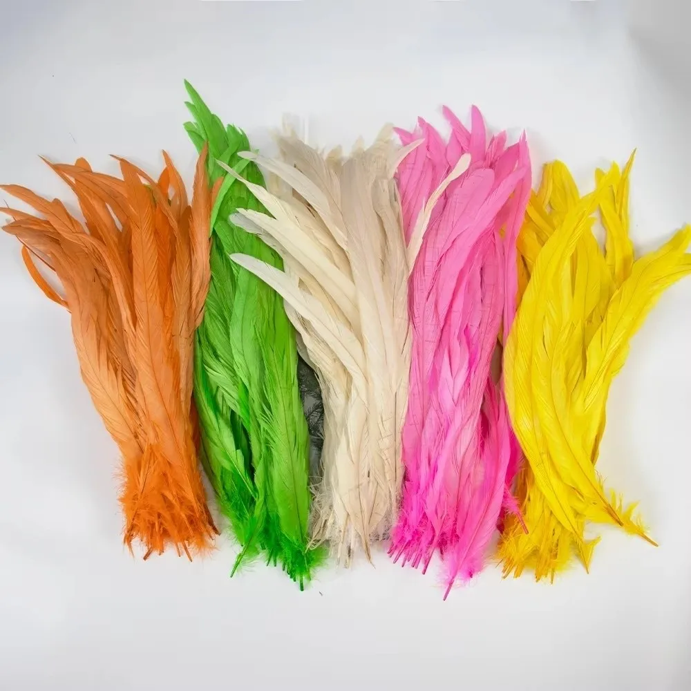 20Pcs Decorative Feather Plumes Rooster Tail Feathers Natural Feather 25-30cm Length Costume Feathers Smooth Surface Firm Quill