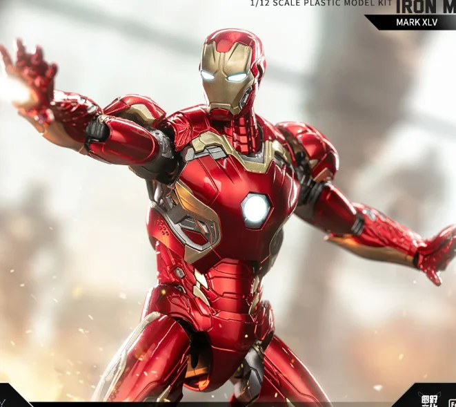 Fondjoy original 1:12 homem de ferro mk45 modelo montado abs joint movabletoy 15cm mk46 médio decorações de mesa presentes de aniversário do menino