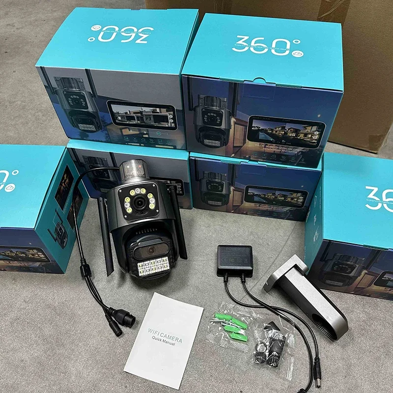 6MP PTZ WiFi Telecamera di sicurezza domestica IP Outdoor Dual Lens 4K HD Monitor Monitoraggio automatico Sorveglianza CCTV iCSee