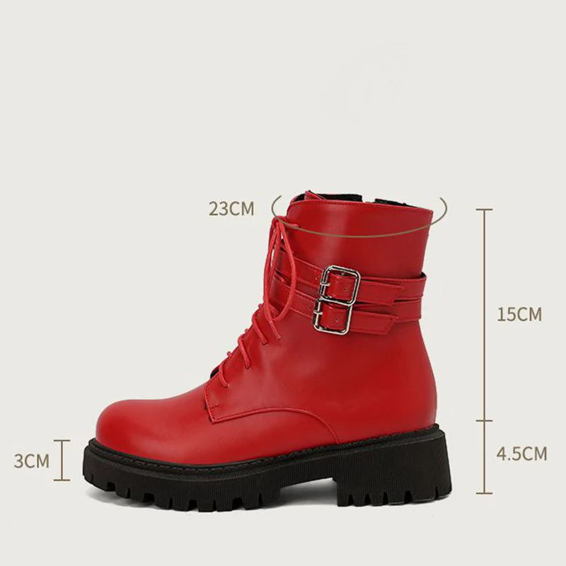 

ORCHALISA/Новая обувь, классические ботильоны для девочек, круглый носок, 4,5 см, толстый каблук, 3 см, платформа, молния, кружево, большой размер 42–43, повседневные ботильоны