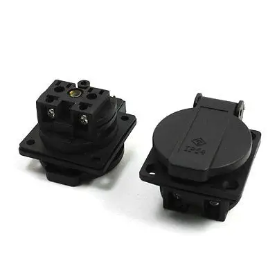 2pcs German Type CEE 7/4 IP54 Socket Adapter Connector AC 250V 16A European Socket E-013