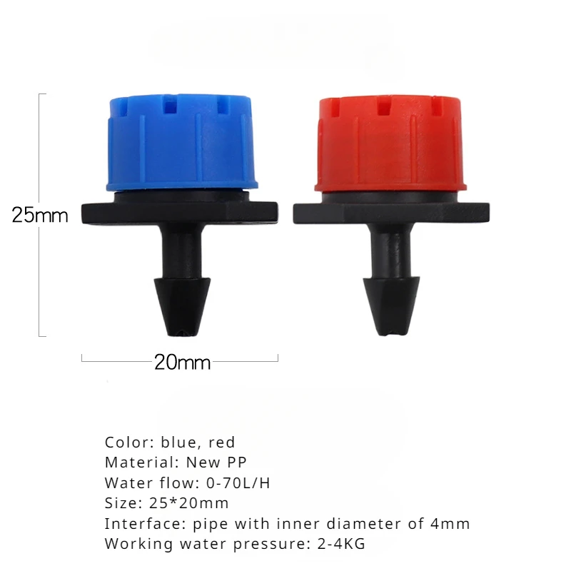 10pcs Eight-hole Little Red Riding Hood Dripper Blue Red 8-hole Adjustable Horticultural Micro Sprinkler Drip Irrigation suit