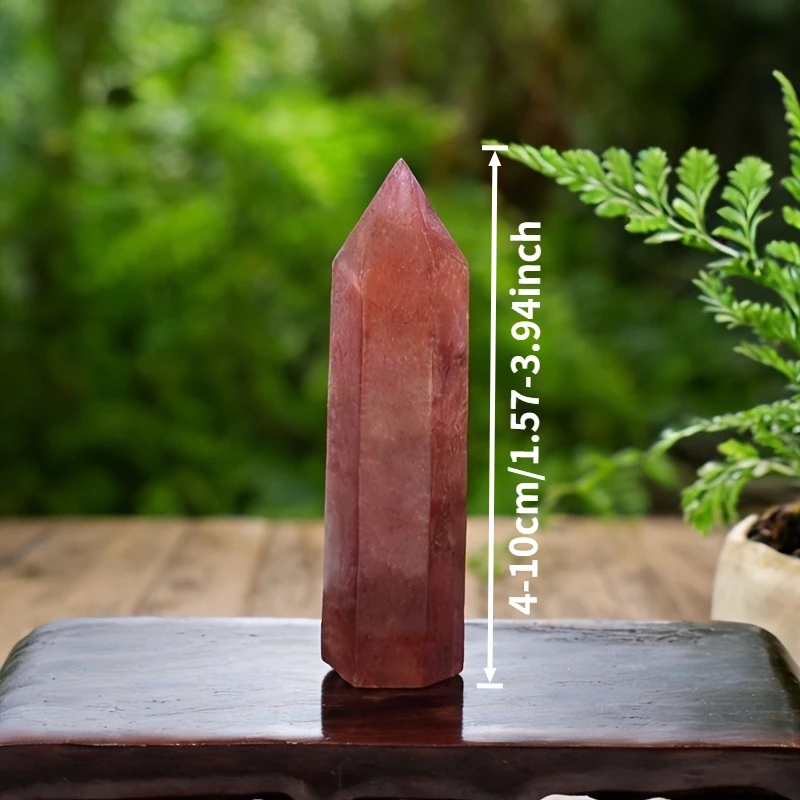Natural Strawberry Crystal Tower Decorative Ideal for Home Office Party Decor Perfect Gift