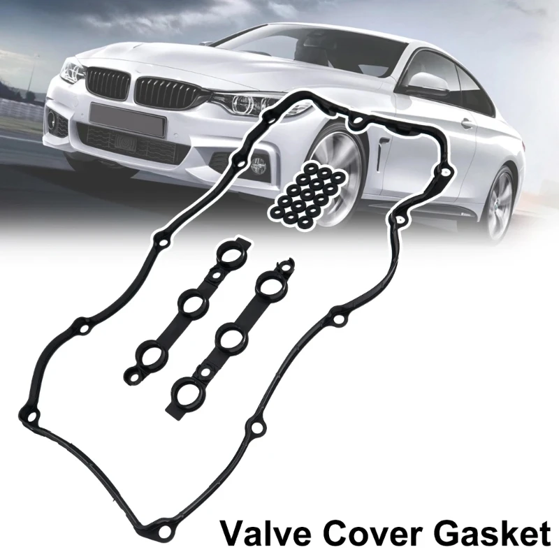 Compatible for E36 E38 E39 E46 E53 E60 E83 730Li 11121437395 Car Cylinder Head Engine Valves Cover Gasket Seals Grommets D7YA