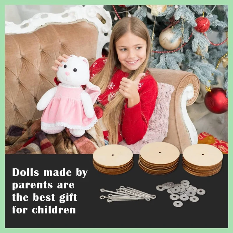 10 Sets Doll Joint Connectors Cotter Pin Joints And Wooden Fibreboard Disks Movable Engage Bolt Dolls Accessories