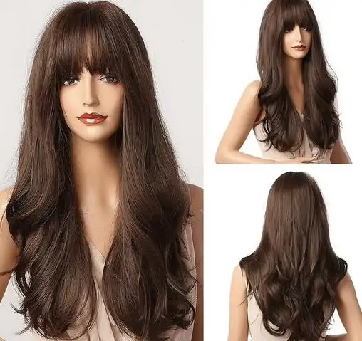 Charm Long Brown Curly Ombre Synthetic Hair Fancy Dress Cosplay Party hair wigs