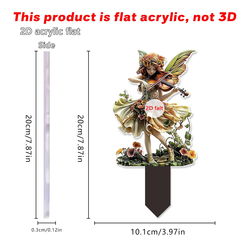 Acrylic Plant Pot Stakes, Elf Fairy Garden Stakes, Outdoor Lawn and Yard Decorations
