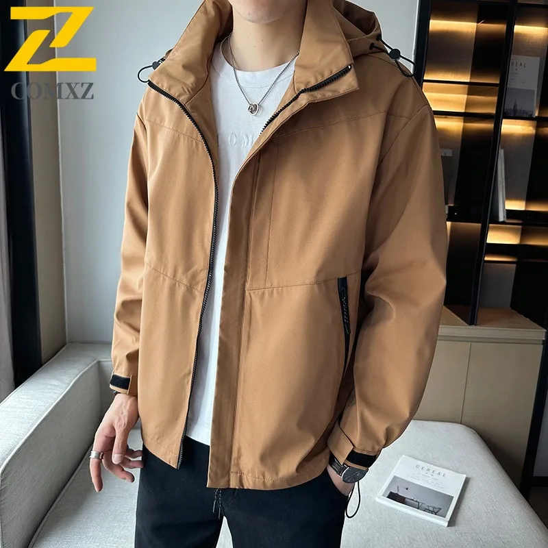 

​​COMXZ 2025 Spring New Men's Windbreaker Baseball Jacket Style Youth Contemporary Lightweight Minimalist outdoor Sport Coat​​
