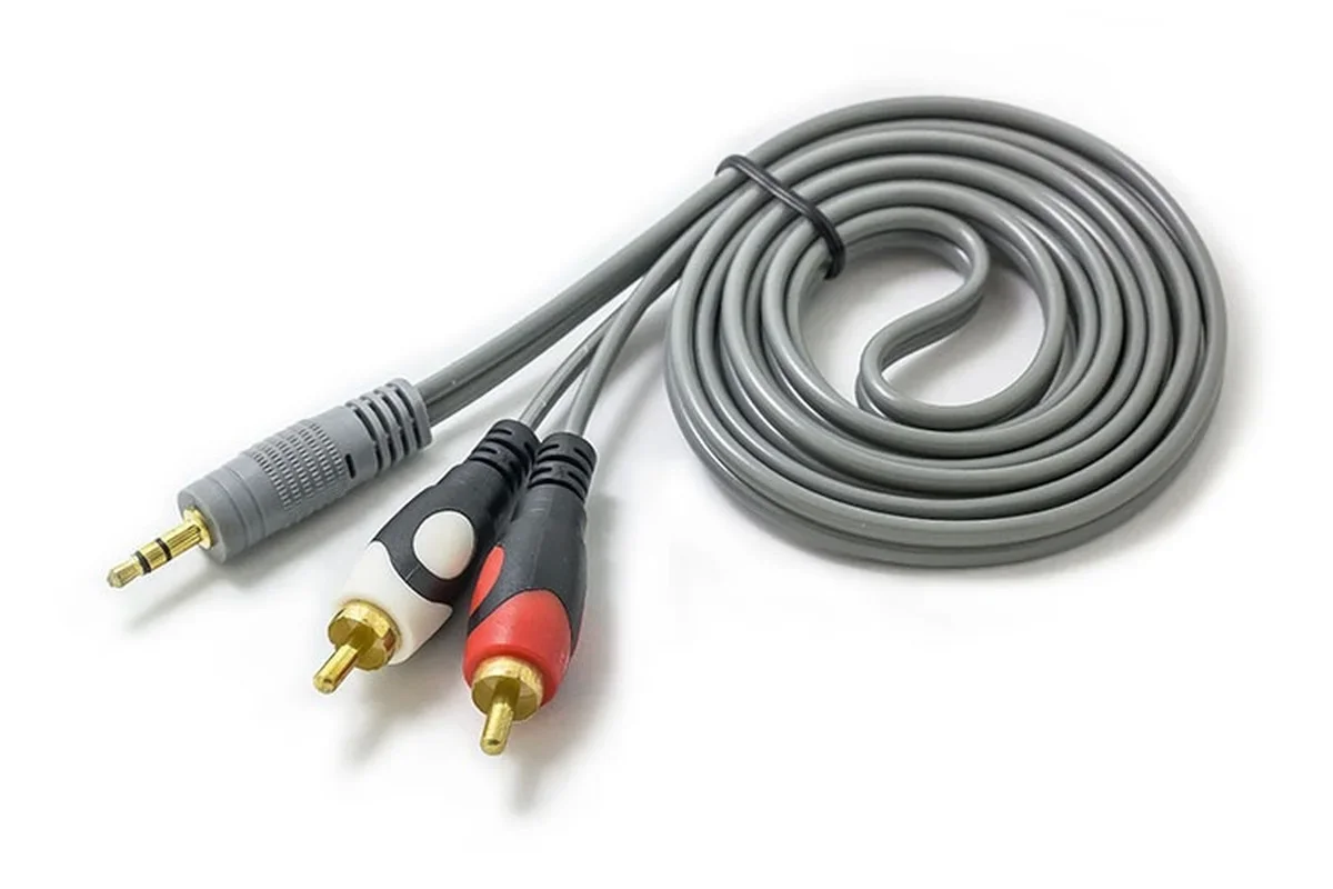 Cavo altoparlante Audio One-to-two grigio rame puro da 3 metri cavo 3.5/2RCA OD 9.5MM