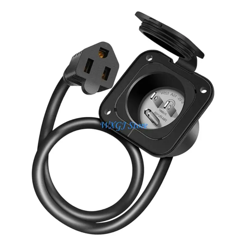 

37JE Long Reach Electrical Extension Cord with Waterproof US Plug High Flexibility Power Cord Upgrades for Outdoor Use