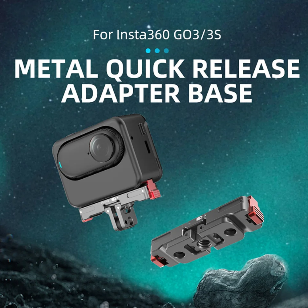 Quick Release Adapter Base for Insta360 GO3/GO3S Metal Magnetic Adapter Camera Quarter Quick Release Holder Accessory