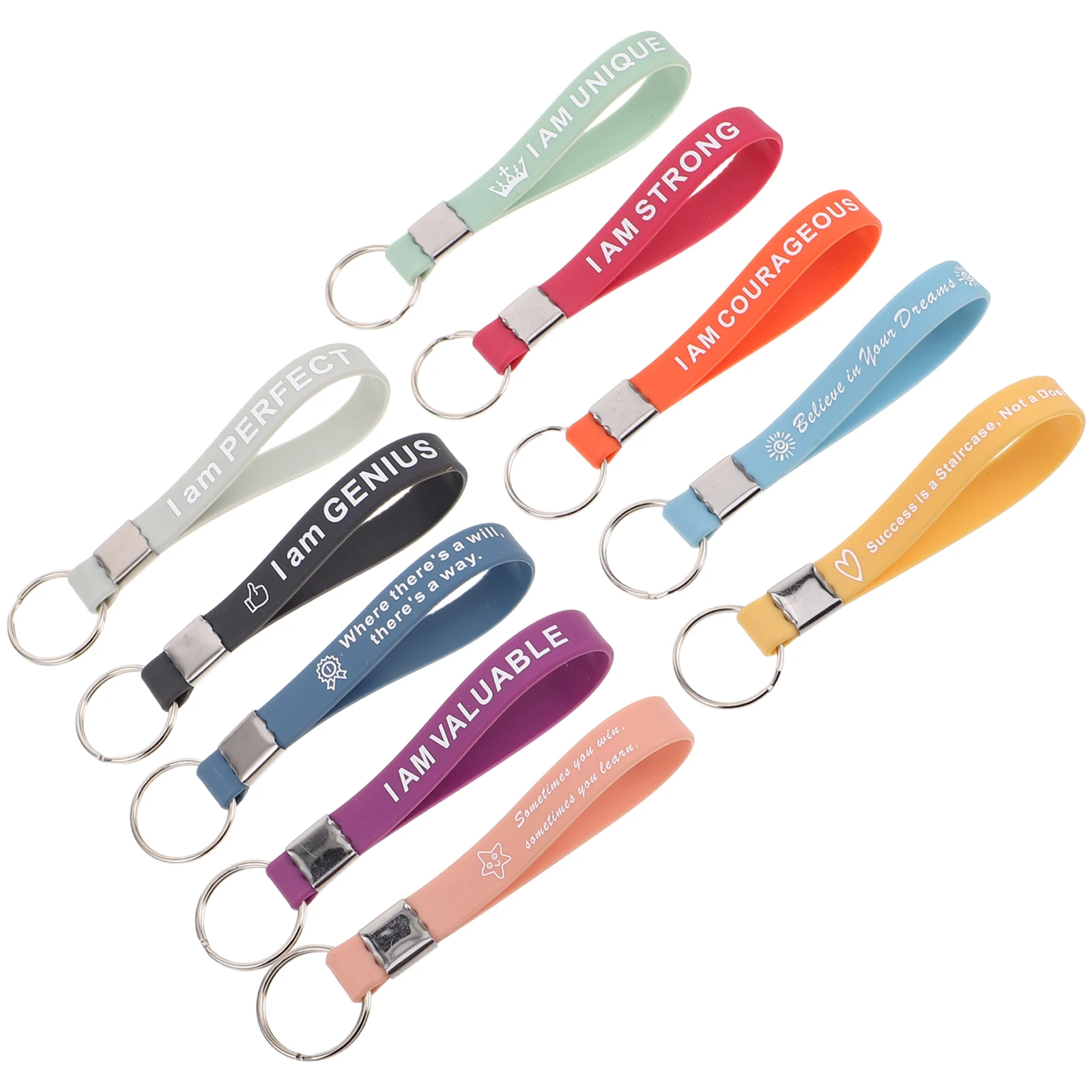 

60pcs Keychains Inspirational Quotes Gifts Employee Appreciation Silicone Keychains Women Men Motivational Accessories