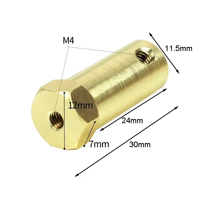 Sprzęgło wału 3/4/5/6/7/8mm mosiężny sześciokątny łącznik wału silnika tuleja łącząca drukarki 3D sprzęgło skrzyni biegów silnika krokowego