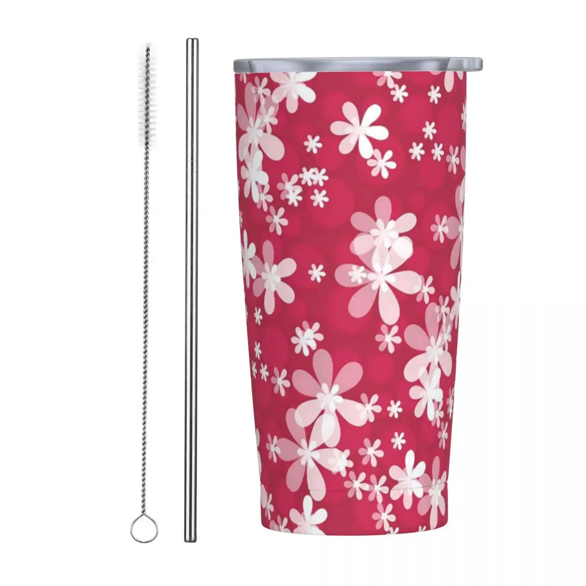 

Стакан из нержавеющей стали, термокружка в стиле ретро с цветком, белые ромашки, герметичные кружки для горячих напитков, чашка для вождения, графическая бутылка для воды