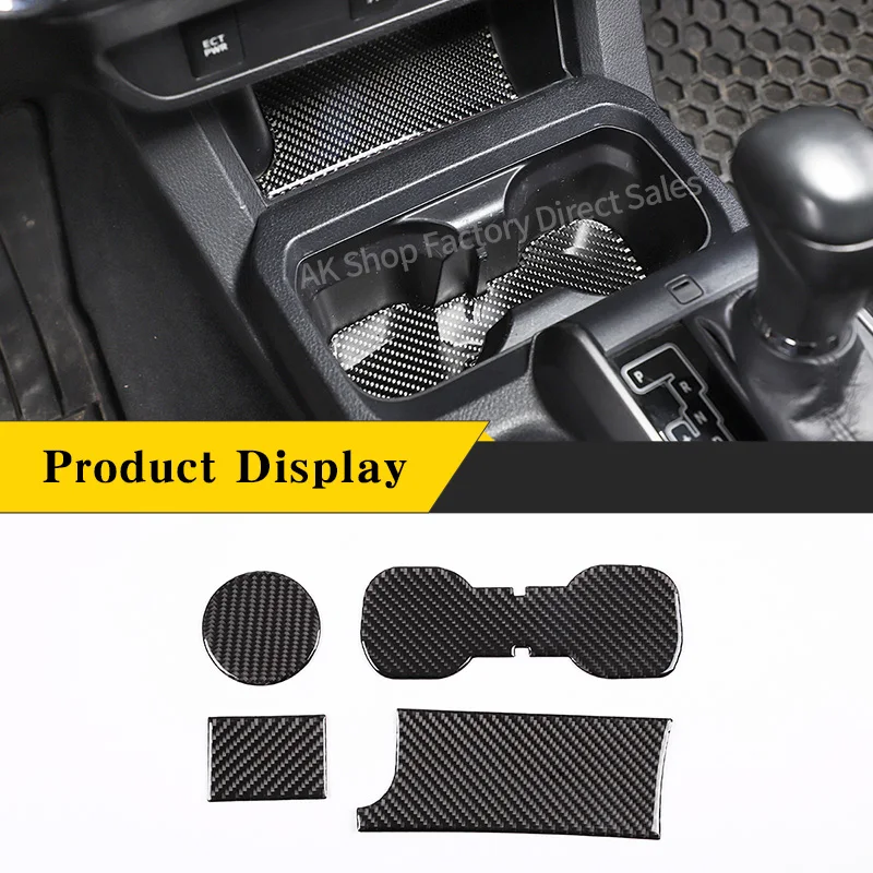 

For Toyota Tacoma 2016-2020 Real Carbon Fiber Car Central Control Cup Holder Slot Pad Decoration Panel Sticker Car Accessories