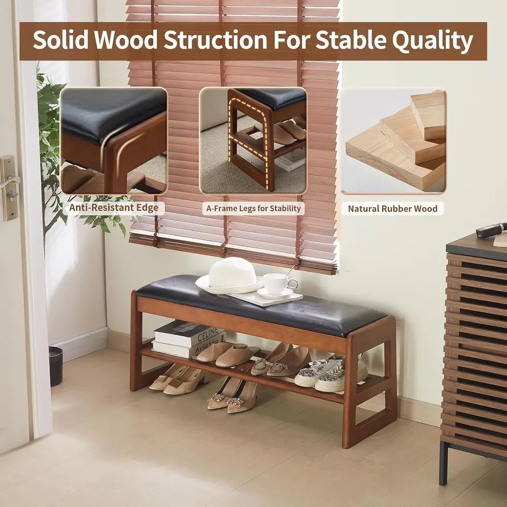 Panca scarpiera da ingresso a 2 livelli da 40 pollici con cuscino e contenitore ribaltabile