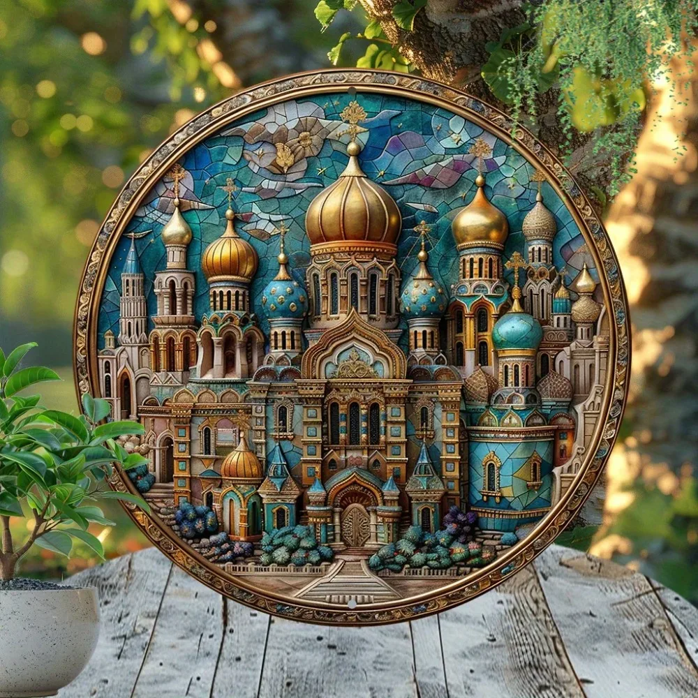 لوحة فنية جدارية مسطحة من الألومنيوم 2D كاتدرائية سانتا صوفيا - ديكور منزلي لغرفة المعيشة مقاوم للأشعة فوق البنفسجية/الخدش #1