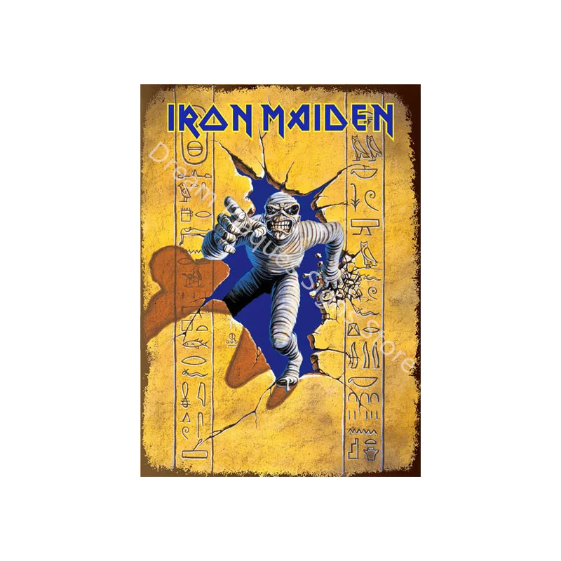 Iron Maiden Book of Souls Officieel Metalen Tin Bord 8x12 Inch, Vintage Rock Band Poster Wall Art voor Bar Pub Man Cave Home Decor