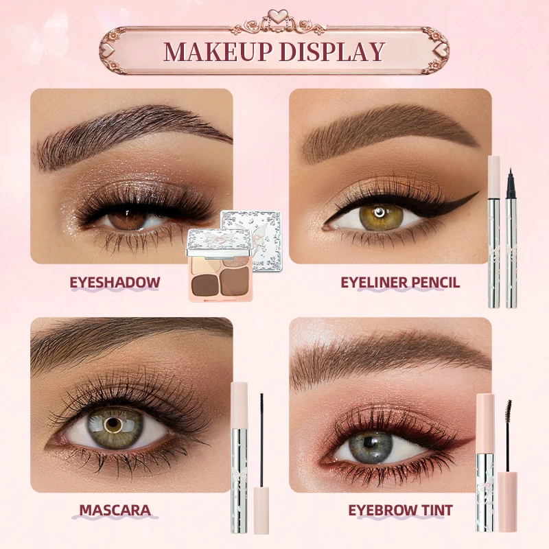 高級メイクアップセット、ピンクの蝶のモチーフのコスメティック - Beauty Makeup Eyeshadow Palette のレビューと価格