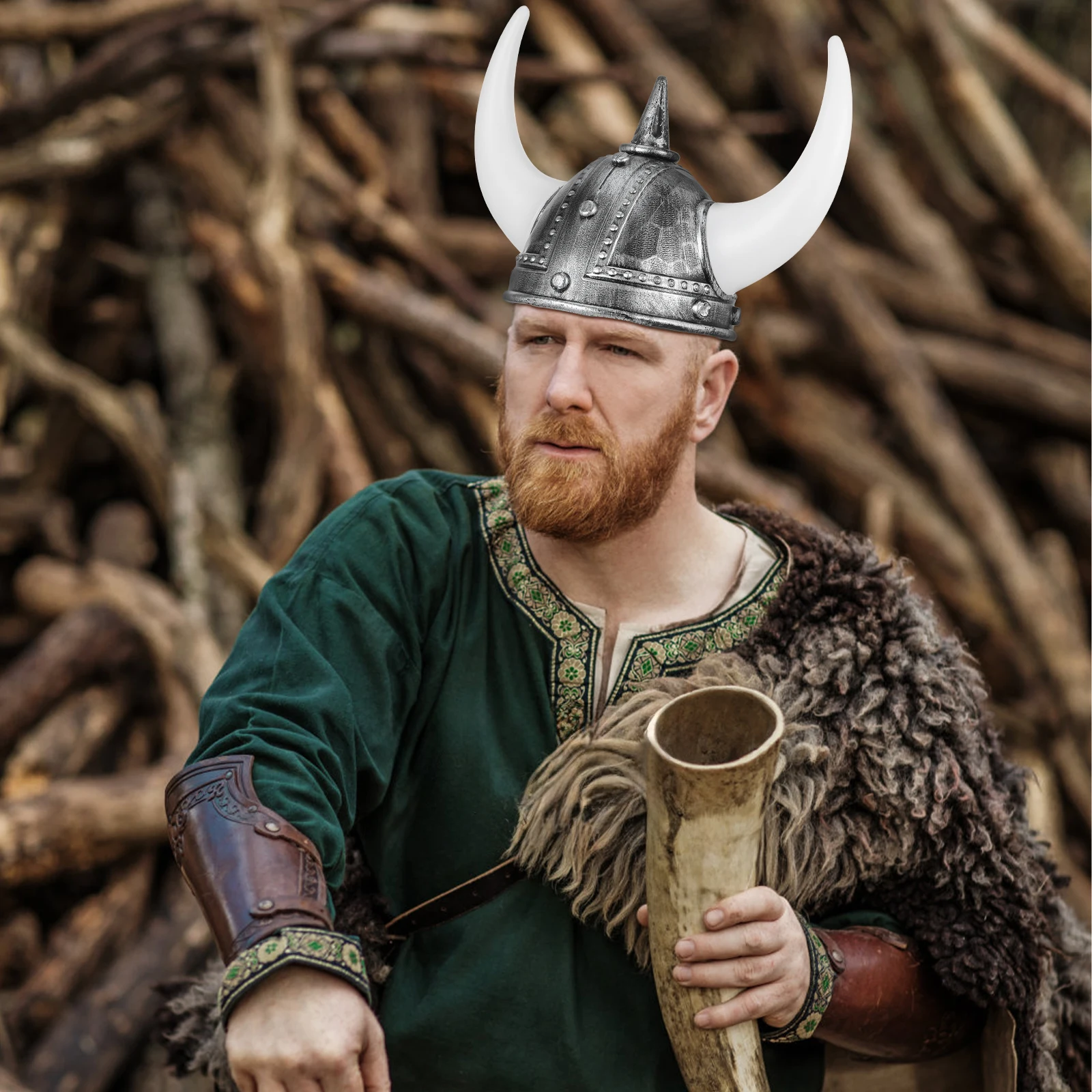 

4Pcs Viking Decorative Medieval Horn Hat for Festival Party Halloween Role Playing Cosplay Accessory Medieval