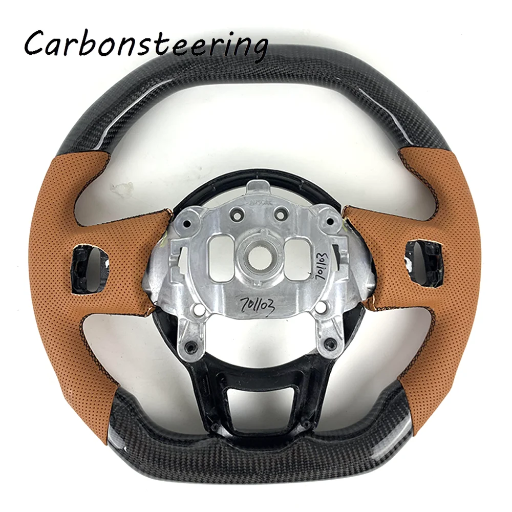 For Jeep Cars accessories Customized perforated leather carbon fiber steering wheel for Gladiator Wrangler 2018-2024 models