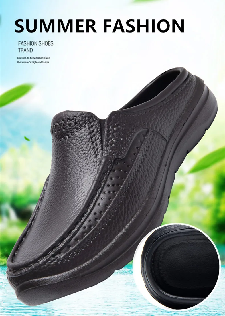 Sommer Männer Chef Schuhe Anti Slip und Öl Beweis Männer der Arbeit Schuhe EVA Faul Hausschuhe Casual Trendy Slipper Mode garten Schuhe – Detail 3