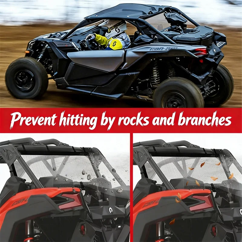 Rear Windshield Mesh Net UTV Window Sun Shade Cover For Can-Am Maverick X3 Max R RR 2/4 Doors 4x4 XRS XDS Turbo DPS 2017-2024