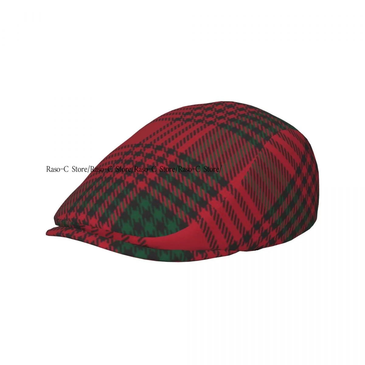British Gatsby Newsboy Cap For Adults Christmas Ombre Plaid Textured Flat Peaked Cap Autumn Winter Beret Hat