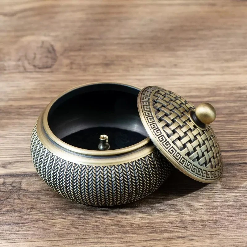 Brass Incense Burner Chinese Imitation Weaving Incense Burner Sandalwood Base High End Household Ornaments Home Decor