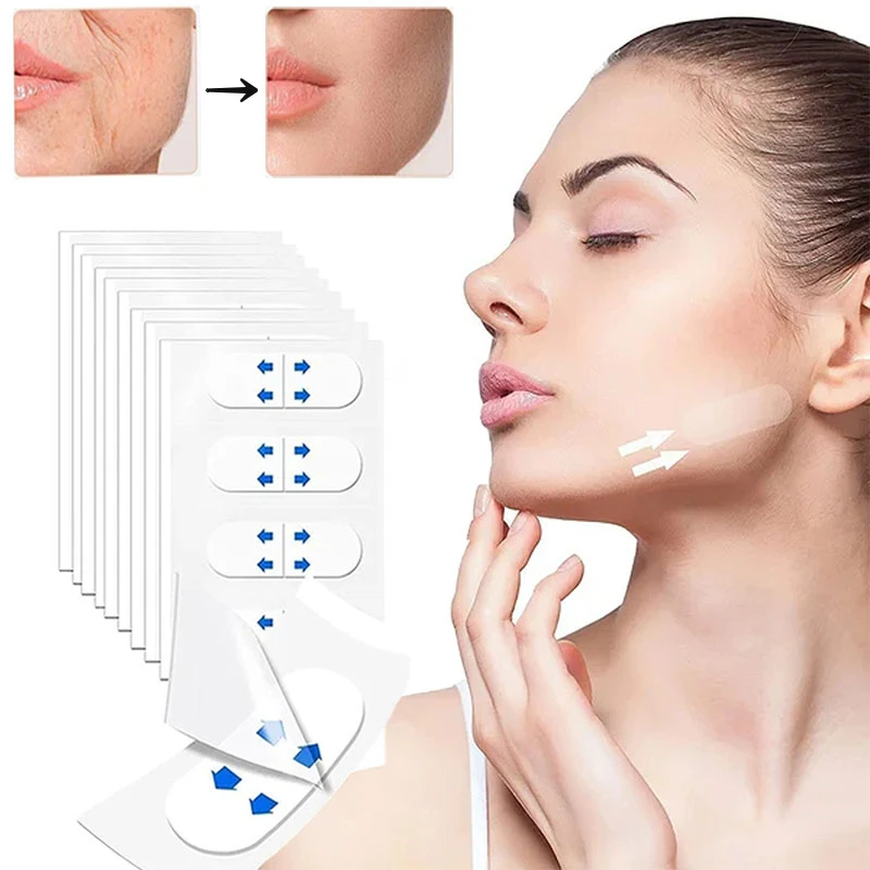 40/80pcs Invisible Facial Lifting Stickers Transparent Thin Face Tool Patches V-Shape Face Wrinkle Sagging Skin Adhesive Tape