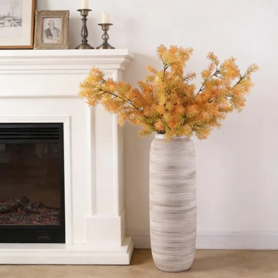 

White Tall Vase for Floor, 18'' Extra Large Vase for Pampas Grass Dried Flower Bouquet, Big Ceramic Rustic Vases for Home Decor