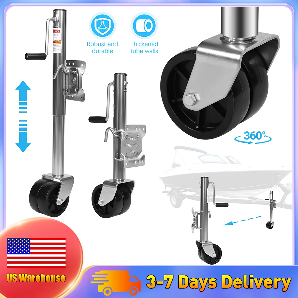 

2000 Lbs Trailer Jack with Dual Wheel 10 Inch Lift Marine Bolt-On Lift Roller Swivel Stand