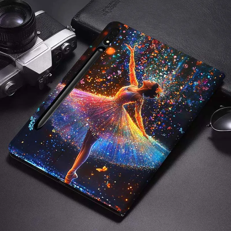 

Sparkling Dancing girl For Samsung Galaxy Tab S6 S7 S8 S9 S10 FE Plus Lite Soft Flexible Support Tablet Case Gift