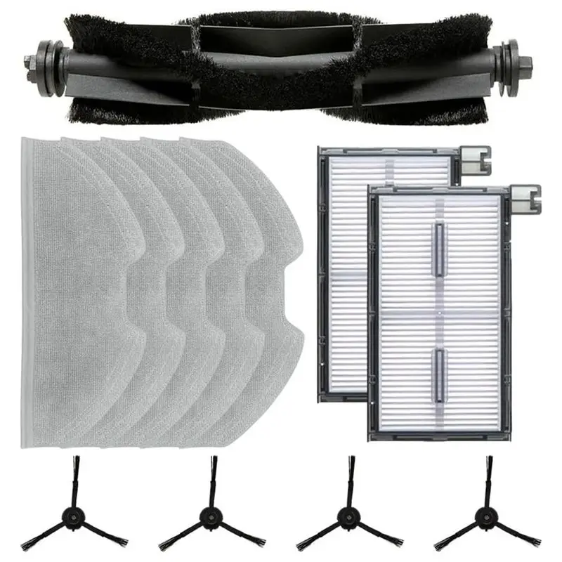 

Запчасти для роботов-пылесосов Eufy X8 Pro и X8 Pro SES: основная и боковые щетки, HEPA-фильтр, салфетка для влажной уборки