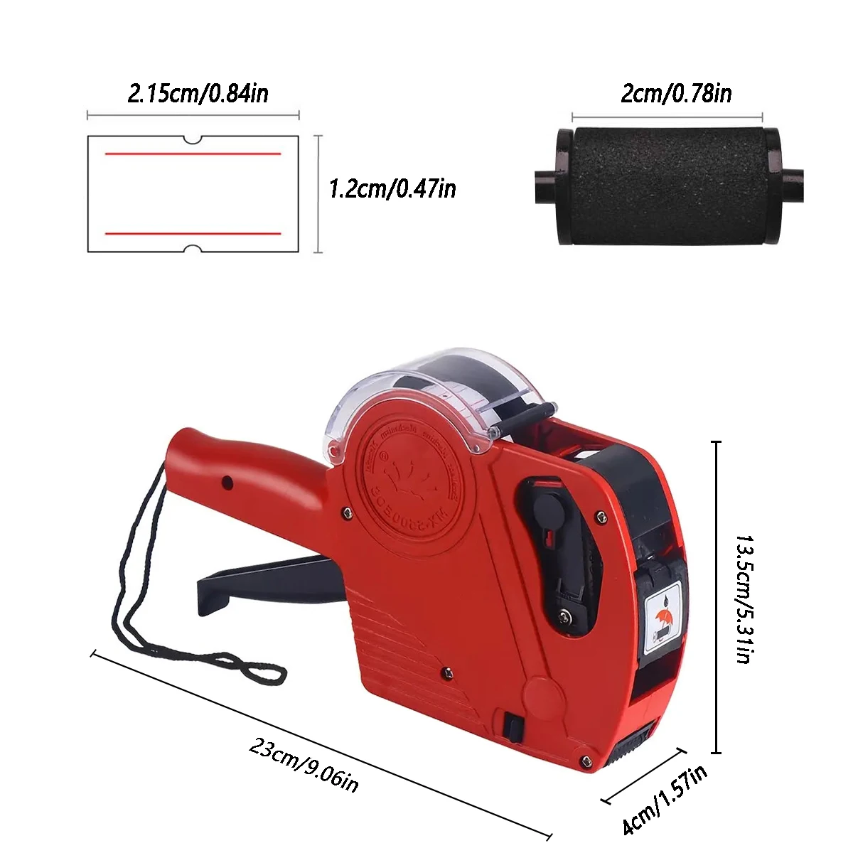 1pc red price label machine with 5000 stickers and 2 inks, advanced labeling machine price, suitable for office, retail store