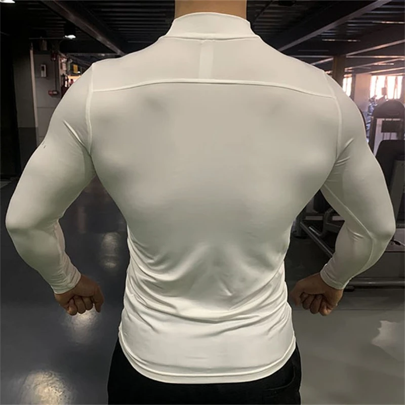 Compression Elastic T-shirts Men Quick Dry Breathable Long Sleeve Tops Gym Athletic T-shirt Male Casual Tshirt Outdoor Sportwear