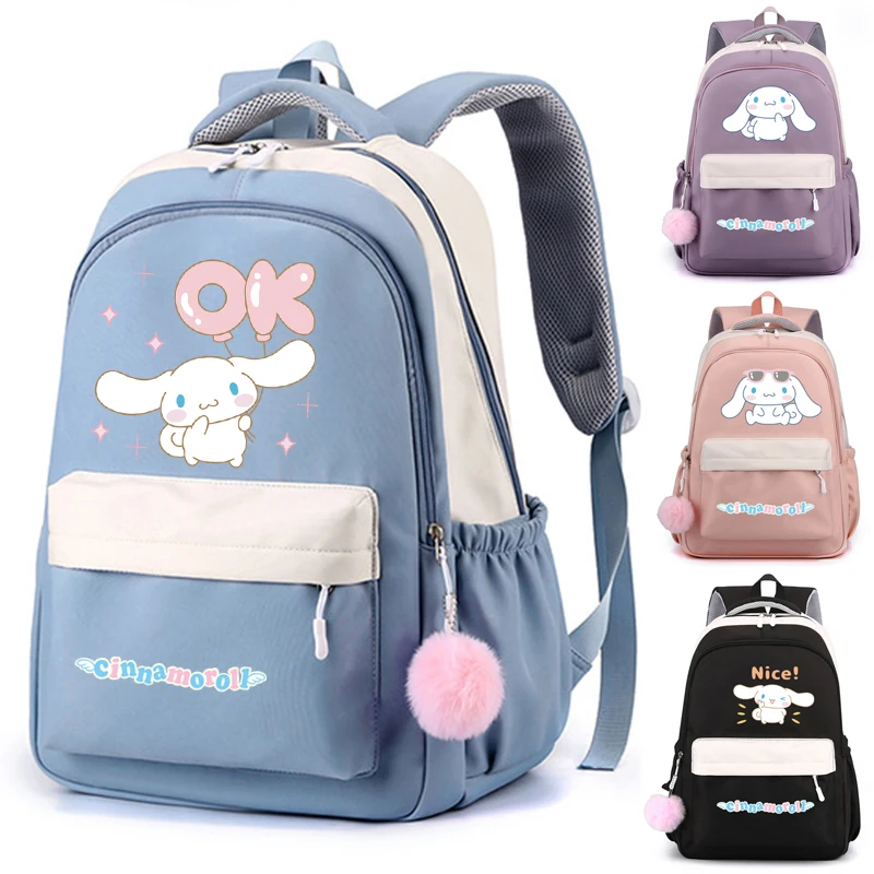 

Sanrio Cinnamoroll Backpack Teen Student Back To School Rucksack Children Girls Boy Schoolbag Kawaii Kids Gift Women Travel Bags