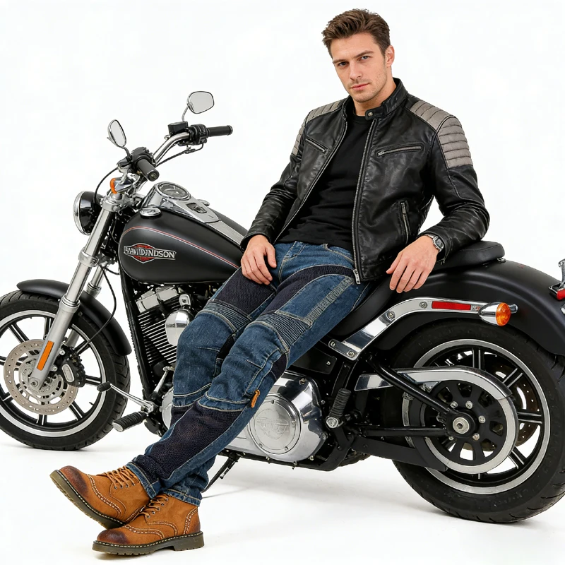 Men Summer All Blue Kevlar Motorcycle Jeans Abrasion Resistant Windproof Dirt Bike Riding Trousers Durable Protective Gear 032 - Image 5