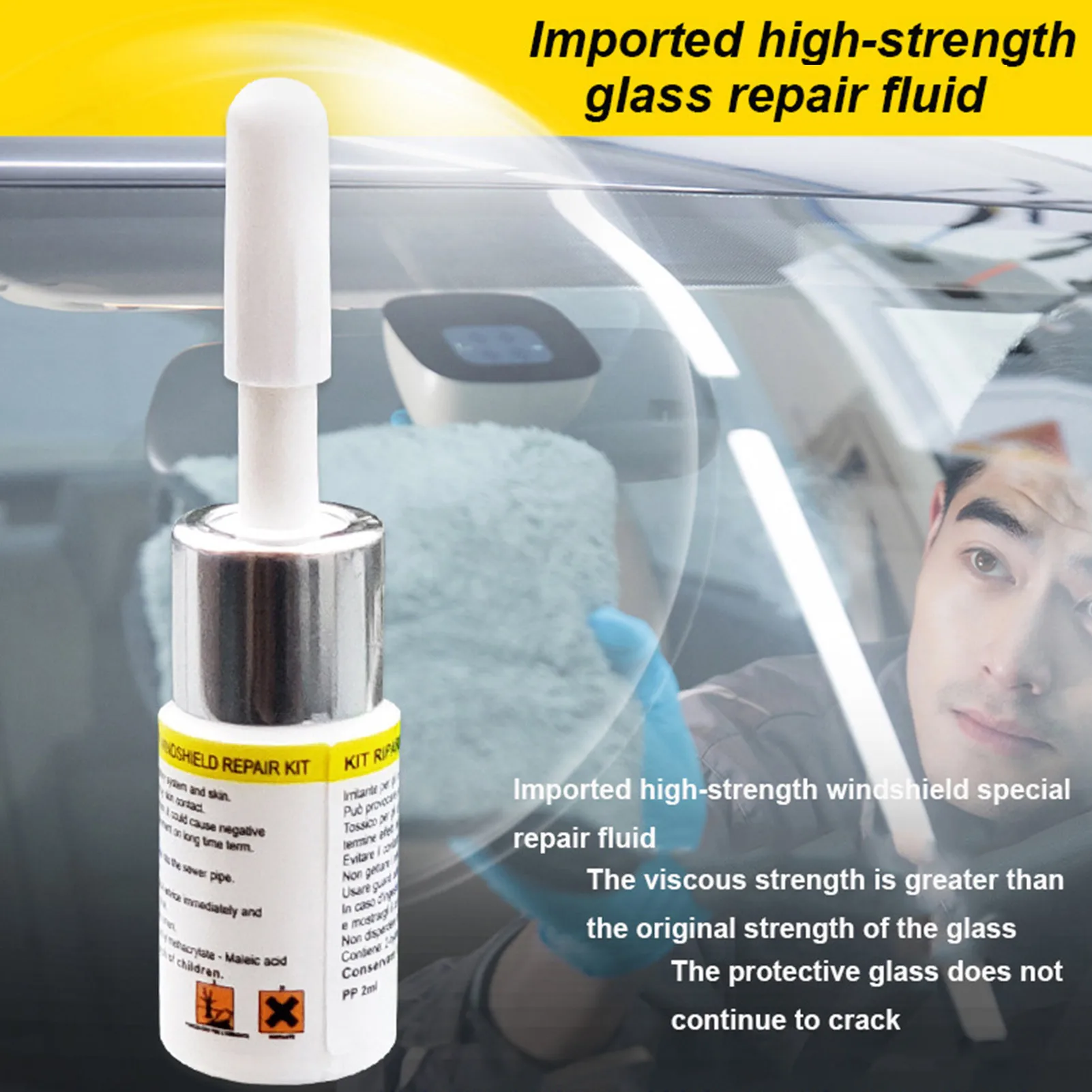 

Car Windshield Repair Kit | Glass Corrector Set with 5 Curing Strips | Automotive Glass Repair Fluid Prevent Damage from Spreadi