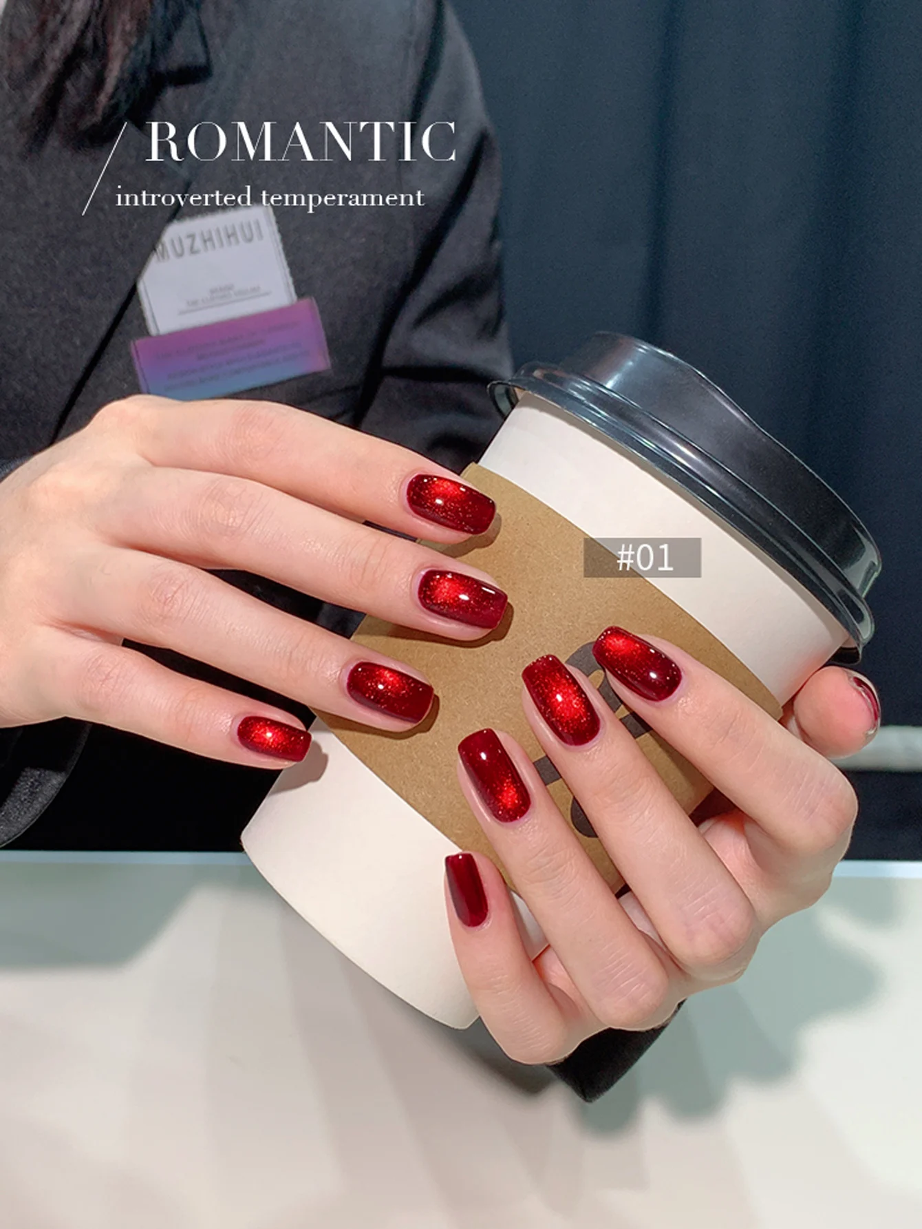 16ML Wine Red Rose Red Cat Magnetic Gel Nail Polish Set Shiny Ruby Red Cat Eye Gel Soak Off UV Semi-Permanent Nail Art Varnish