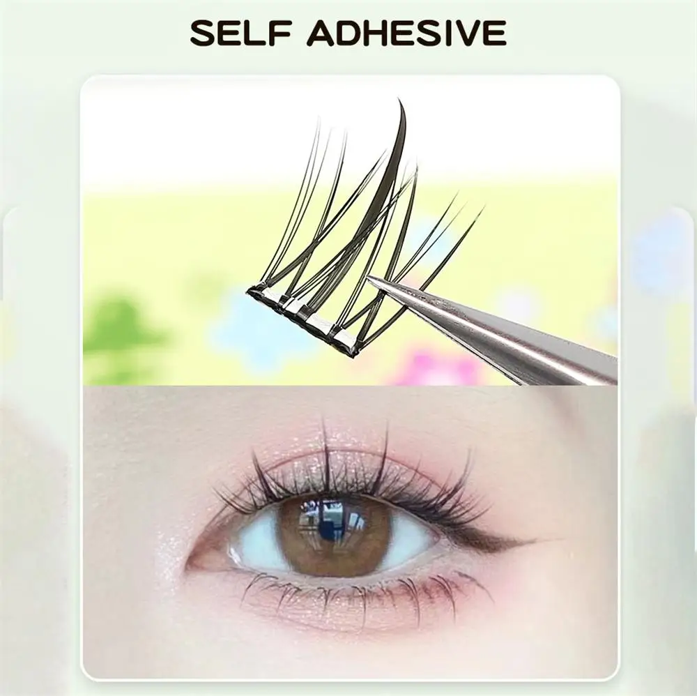 10Rows Spiky Lash Clusters Anime Thin Band Manga Eyelash Clusters Cosplay C Curl Individual Lashes