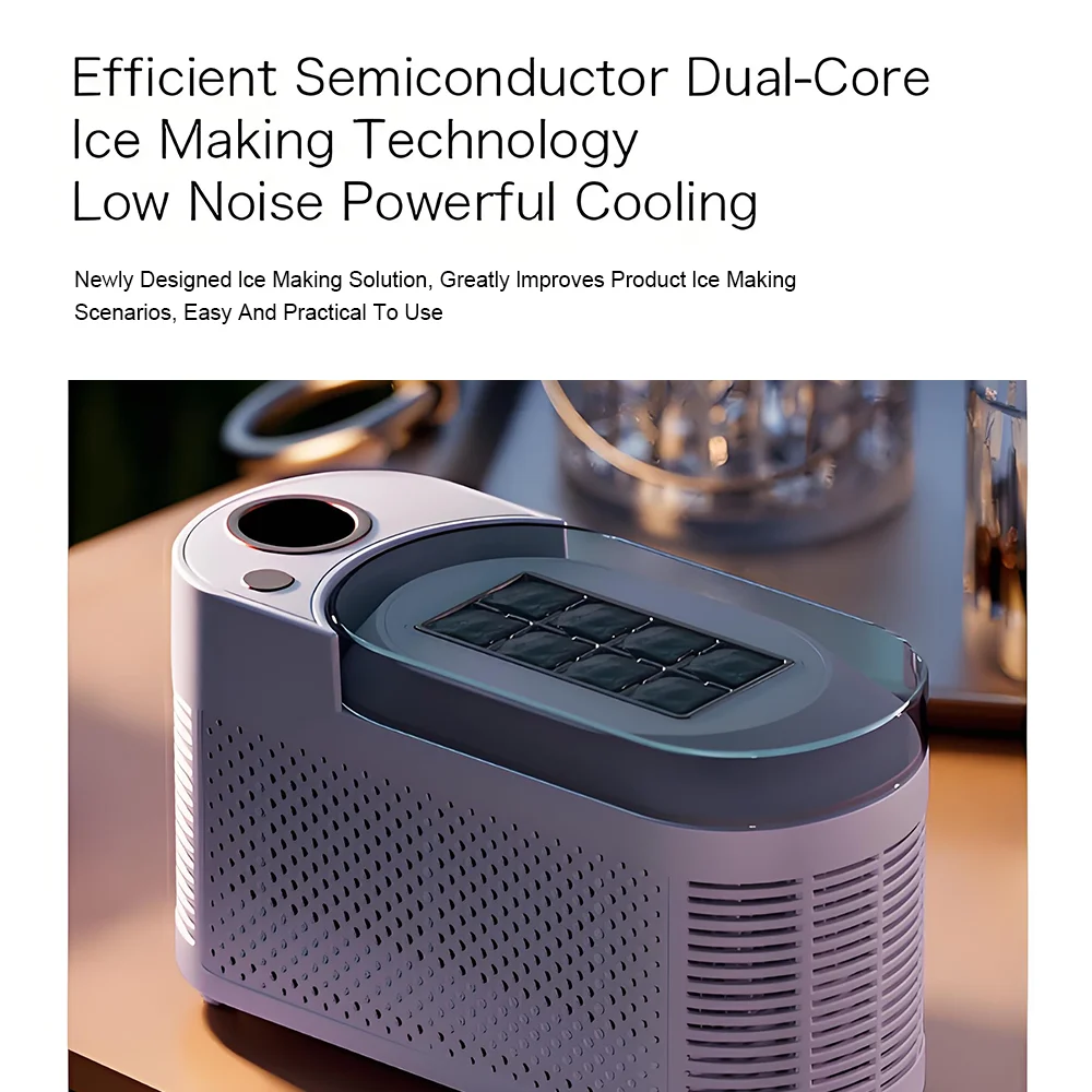 Desktop Mini Ice Maker Convenient Ice Maker Home Dormitory Office Camping Car Carrying Cube Ice Automatic Ice Boxes